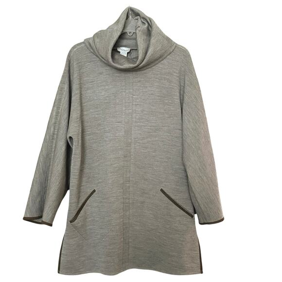 Soft Surroundings Cotswold wool cowl turtle funnel neck pullover tunic M medium - Picture 2 of 8